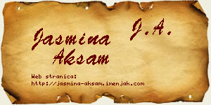 Jasmina Akšam vizit kartica